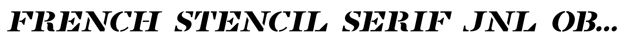 French Stencil Serif JNL Obllique image